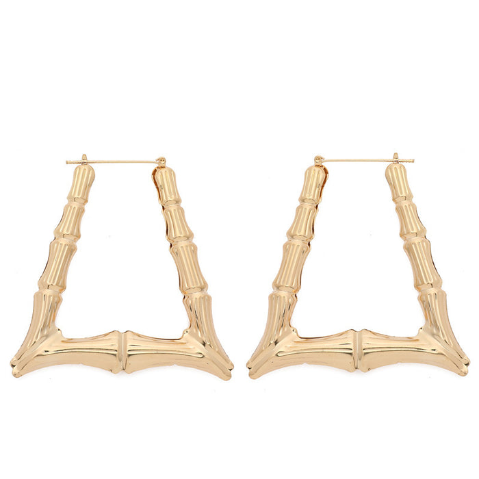 Wholesale Oversized patterned earrings with exaggerated golden circle earrings