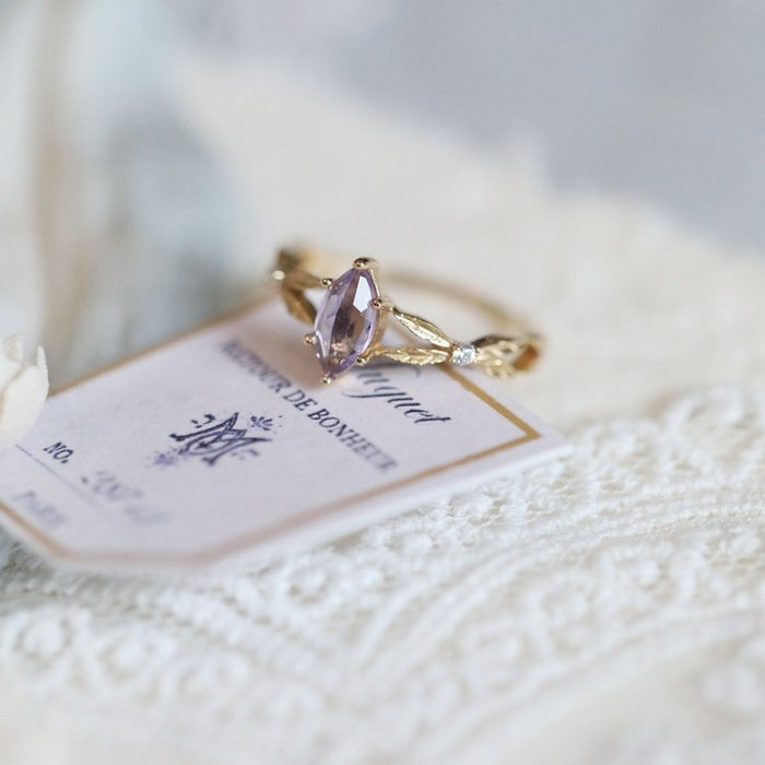 Wholesale Rose gemstone inlaid light luxury same style ring versatile