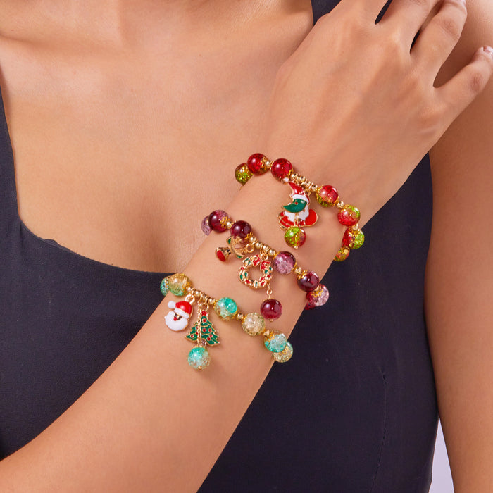 Wholesale Cartoon Christmas Beaded Bracelet