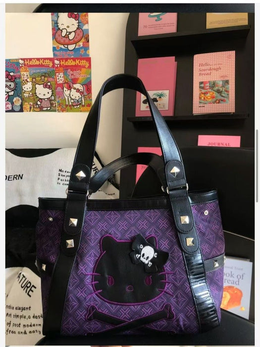 Wholesale Spliced purple underarm bag handbag hot girl shoulder bag