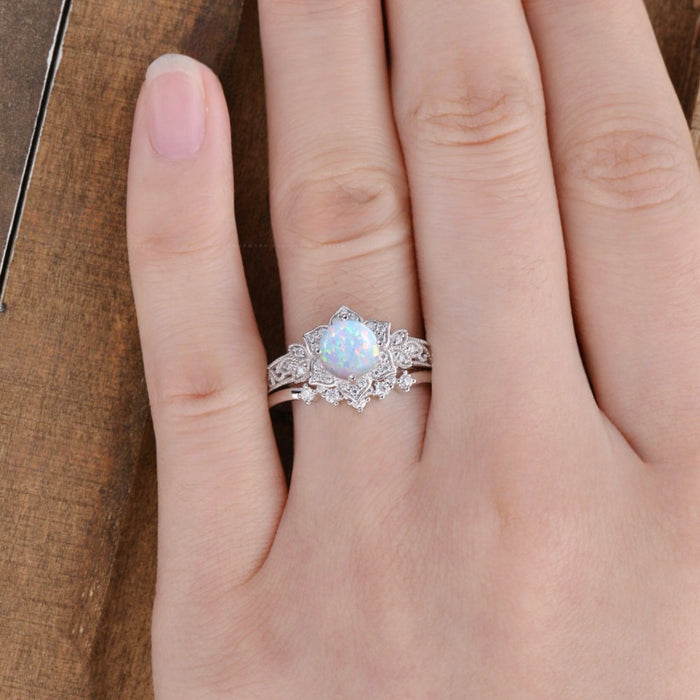 Wholesale Natural Opal Ring Fashion Niche Exquisite Design