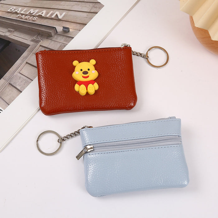 Wholesale Cartoon Cute PU Zipper Coin Purse Keychain JDC-KC-YiK008