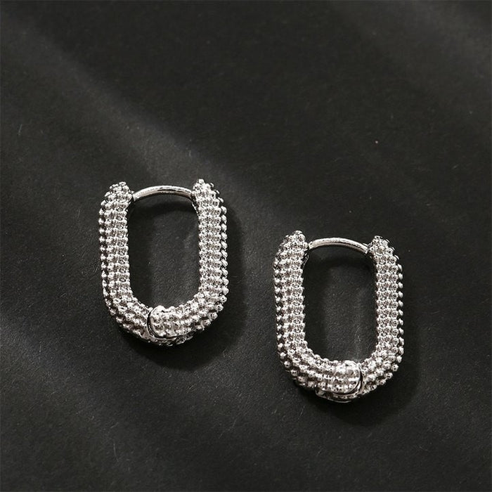 Wholesale Gold colored plain ring earrings, elegant earrings, studs, niche design, high-end ear rings, and earrings