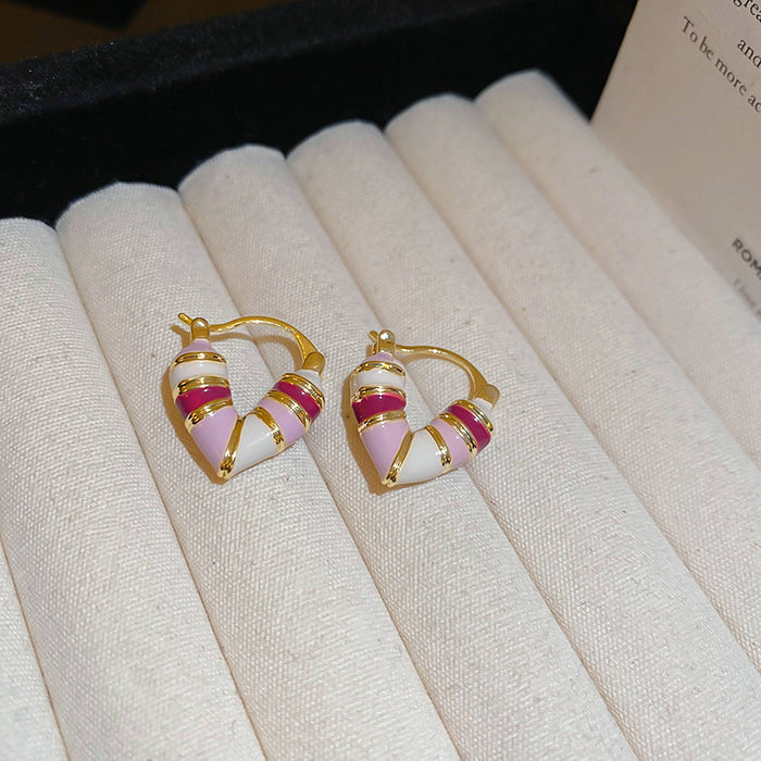 Wholesale Earrings with fashionable and versatile features, high-end feel, drip oil earrings, niche and personalized design accessories