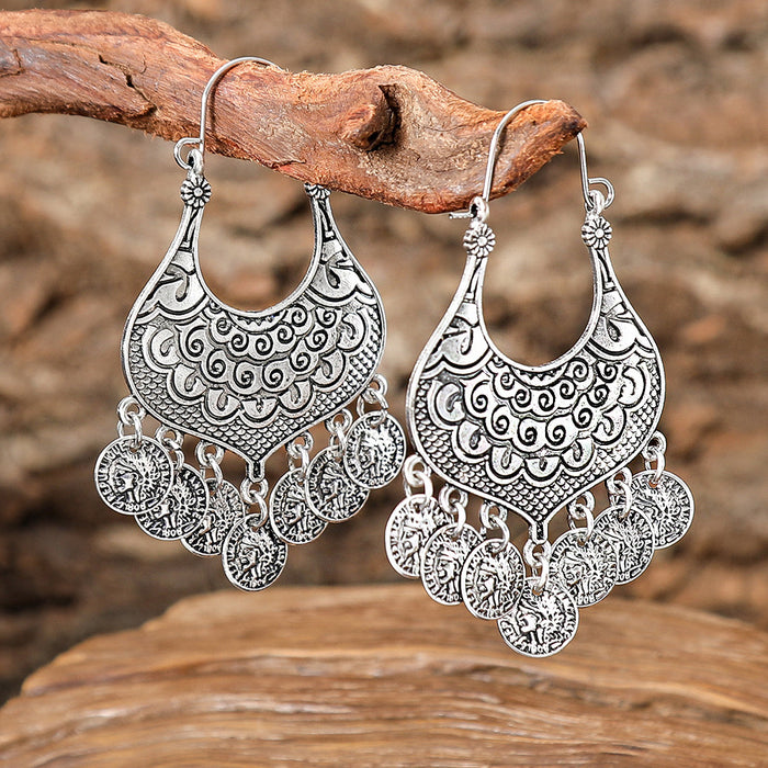 Wholesale Bohemian Tassel Earrings Alloy Geometric Electroplated Party Jewelry Accessory MOQ≥2