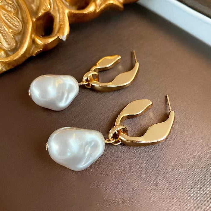 Wholesale Irregular Geometric Pearl Earrings Fashion Earrings