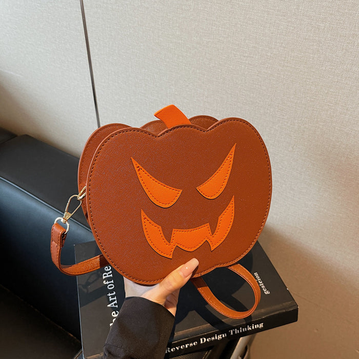 Wholesale  Pumpkin Small Round PU Crossbody Bag Trendy Street Style Fashion Accessory Gift for Women