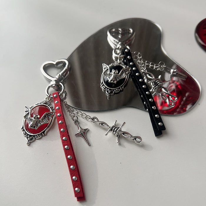 Wholesale Gothic Cross Keychain Bag Charm Black Zinc Alloy Car Key Accessory Resale