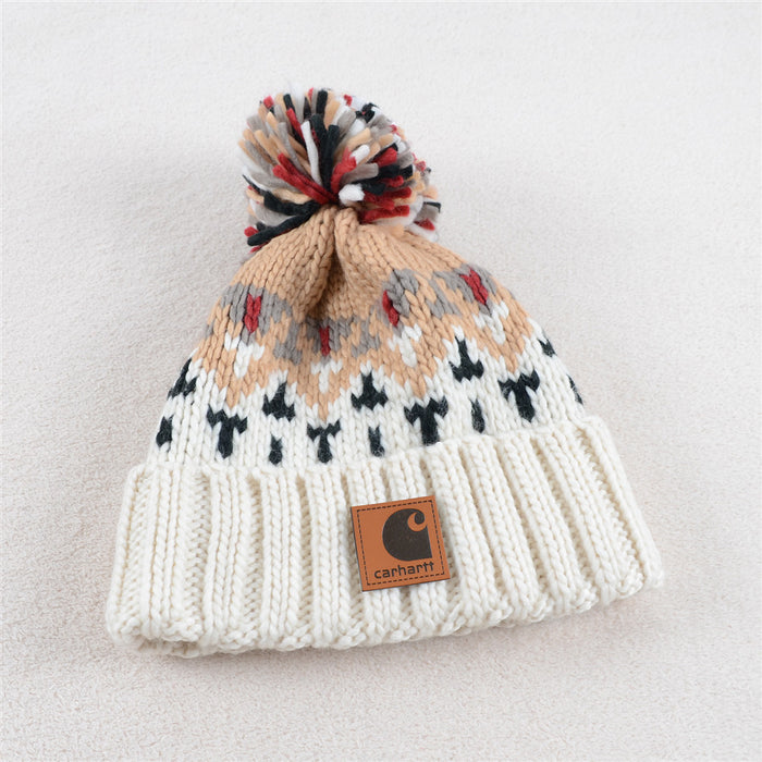 Wholesale Woolen Ball Jacquard Knit Caps (F) JDC-FH-KuT020