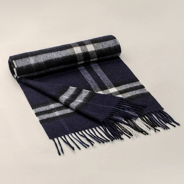 Wholesale Scarf Wool Warm Winter Plaid Tassel Shawl (F) JDC-SF-HZC001