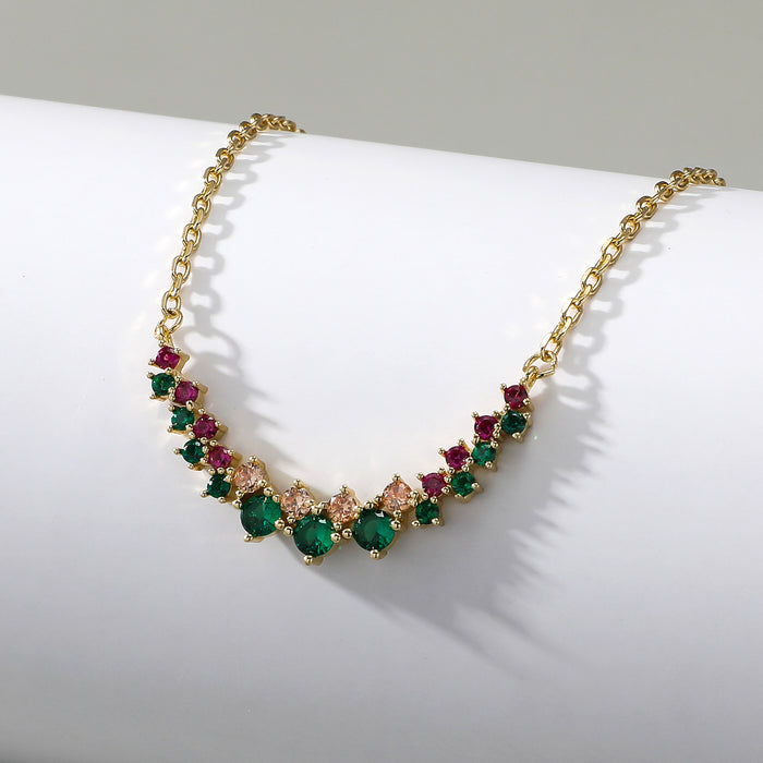 Wholesale gorgeous zircon full diamond pendant smile style women's necklace