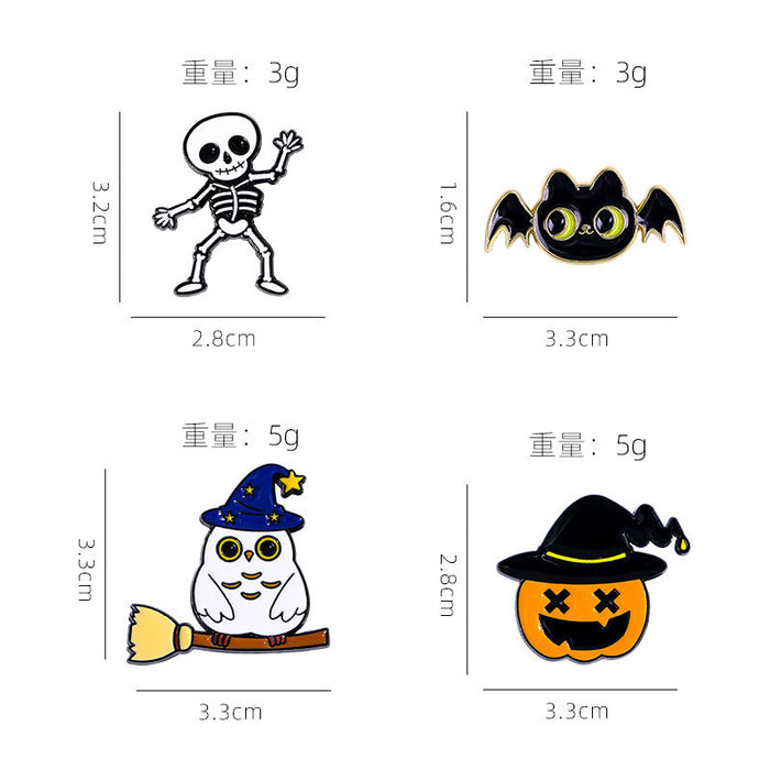 Wholesale  cartoon pumpkin head skull brooch cute sweet Ghost Owl n pin badge