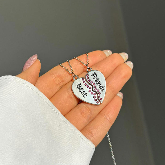 Wholesale Jewelry Fashion English Letter Pendant Versatile Love Couple Double layered Stacked Necklace
