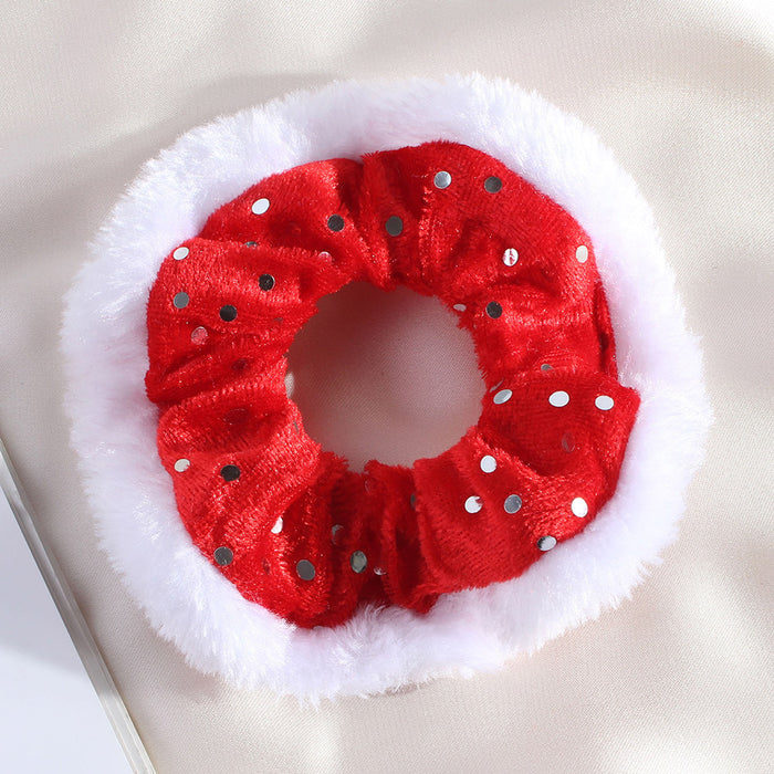 Wholesale Christmas Plush Hair Scrunchies JDC-HS-Heqin003