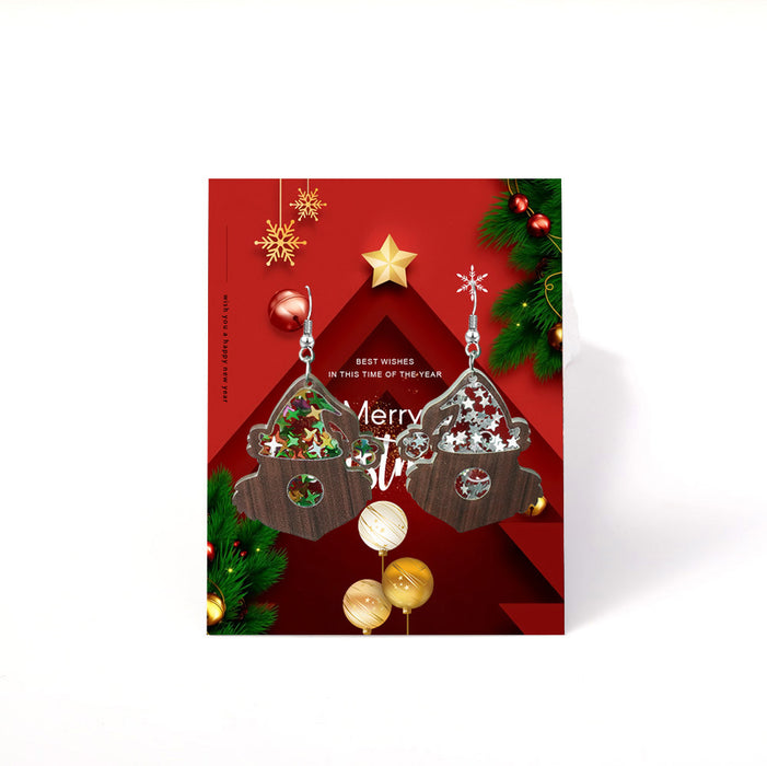 Wholesale Eco-friendly acrylic earrings  personality Christmas tree stars earrings