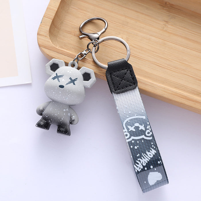 Wholesale  Bear Keychain Doll Pendant PVC  Cute Cartoon Couple Bag Pendant Chain