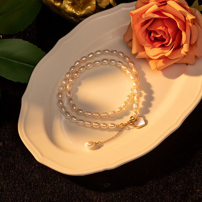 Wholesale Pearl necklace light luxury niche love necklace simple and versatile fashion pearl chain