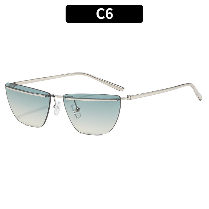 Wholesale Street Style Frameless Metal Sunglasses for Women UV400 Everyday Fashion Accessory