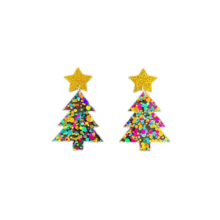 Wholesale Christmas Tree Rainbow Koala Dinosaur Cactus Gingerbread Man Acrylic Earrings JDC-ES-Qiany006