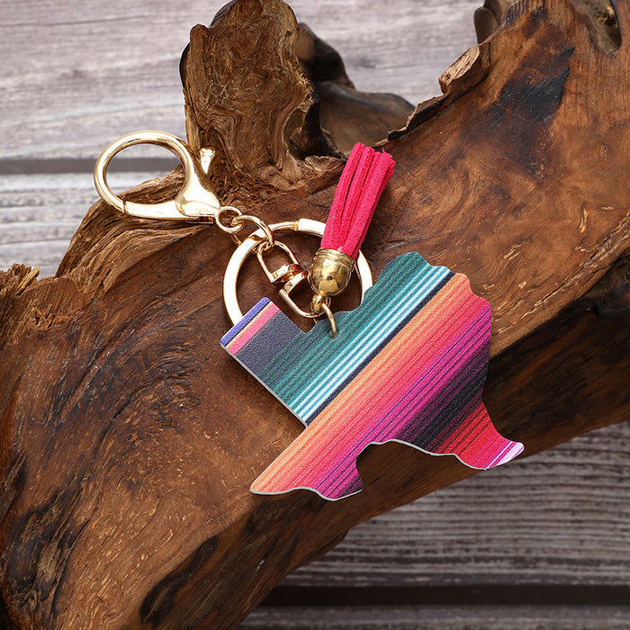 Wholesale Tassel Rainbow Leather Keychain JDC-KC-MingM001