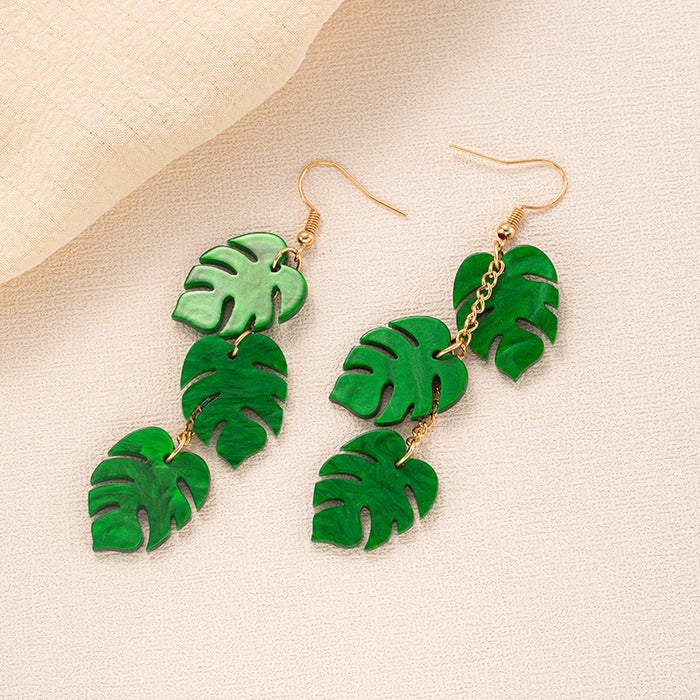 Wholesale Coconut Tree Pineapple Palm Leaf Acrylic Cartoon Earrings JDC-ES-JiaYi009