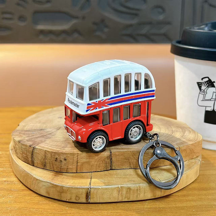 Wholesale Pull-Back Alloy Bus Model Keychain