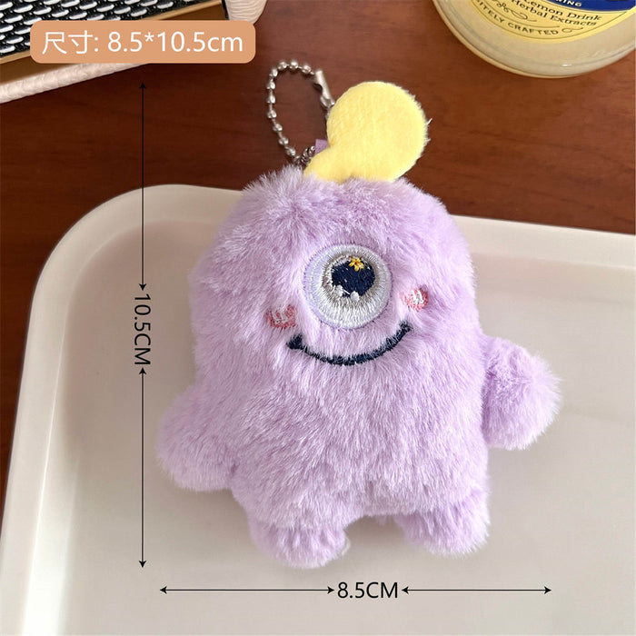 Wholesale  monster doll pendant cute keychain cartoon plush doll schoolbag ornaments