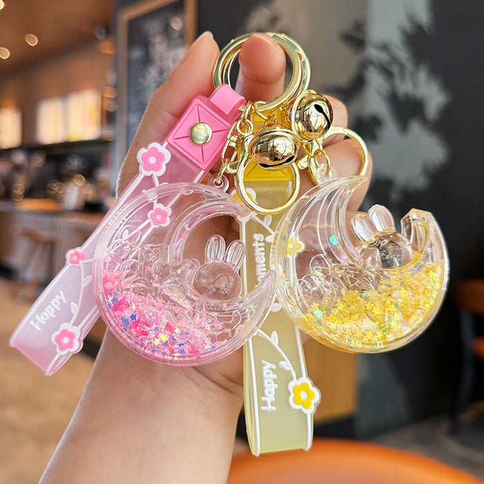 Wholesale Luminous Bubble Bead Star Moon Rabbit Sand Keychain