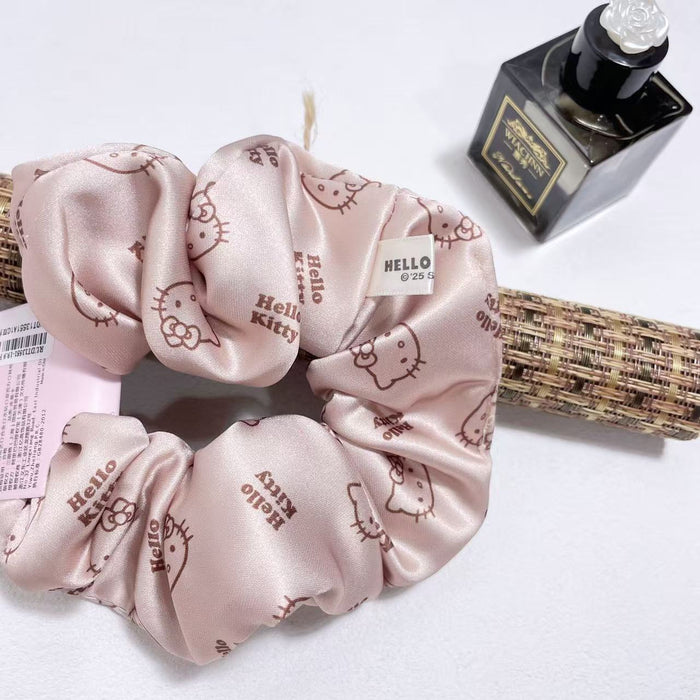 Wholesale Milk Coffee Color Filled Cotton Cute Hair Tie Scrunchie