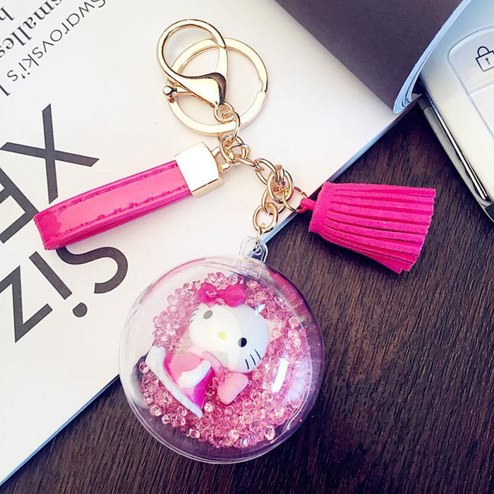 Space space gato muñeca gato llavero de cuero borlas de cuerda jdc-kc-weiy002