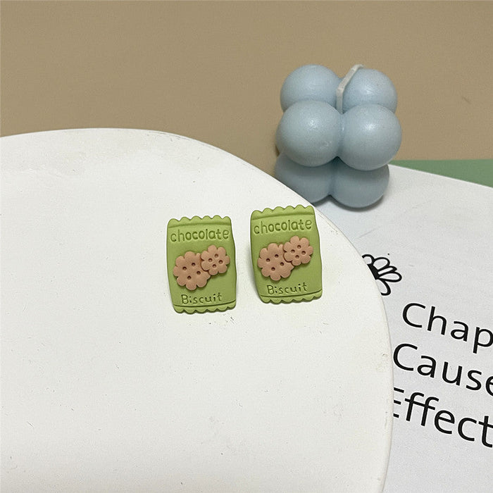 Wholesale Resin Earrings Simple Cartoon Candy Shape (S) JDC-ES-shier006