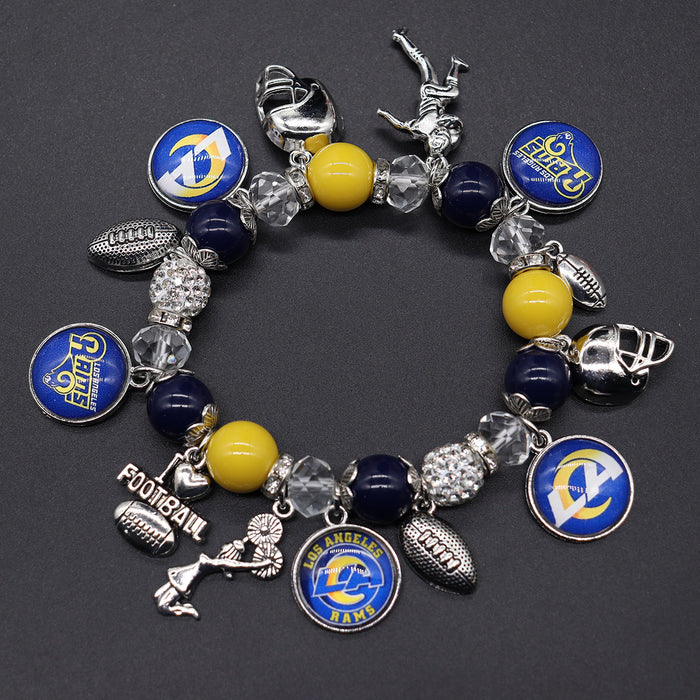 Wholesale Soccer Team Stretch Beaded Bracelet Unisex Steelers Saints