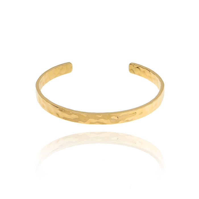 Wholesale Irregular Hammer Pattern Bracelet Women's Bracelet Titanium Steel