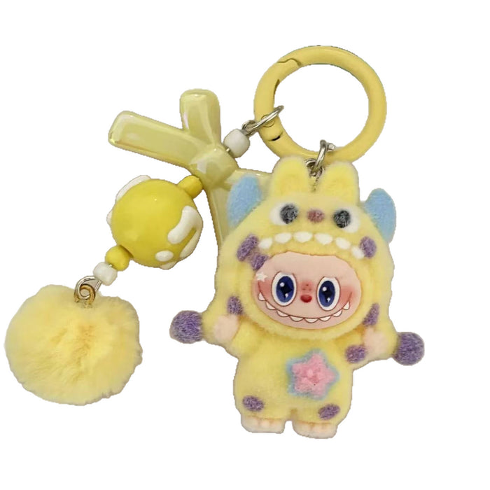 Wholesale Flocked Polka Dot Monster Plush Bag Charm Trendy Keychain Accessory for Everyday Wear or Gift