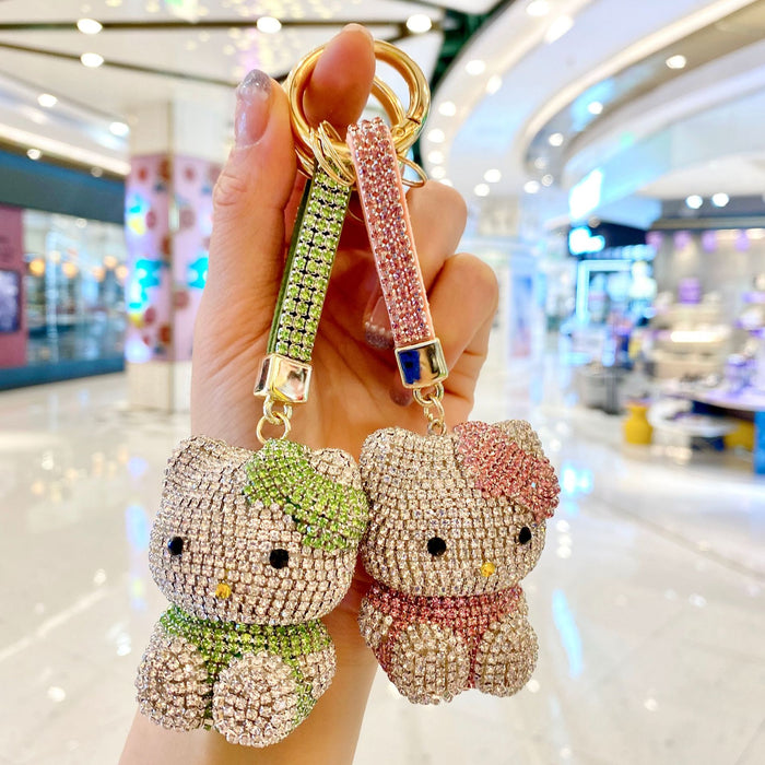 Wholesale diamond-encrusted cute doll car keychain fashion ladies bag pendant JDC-KC-ShuoT002