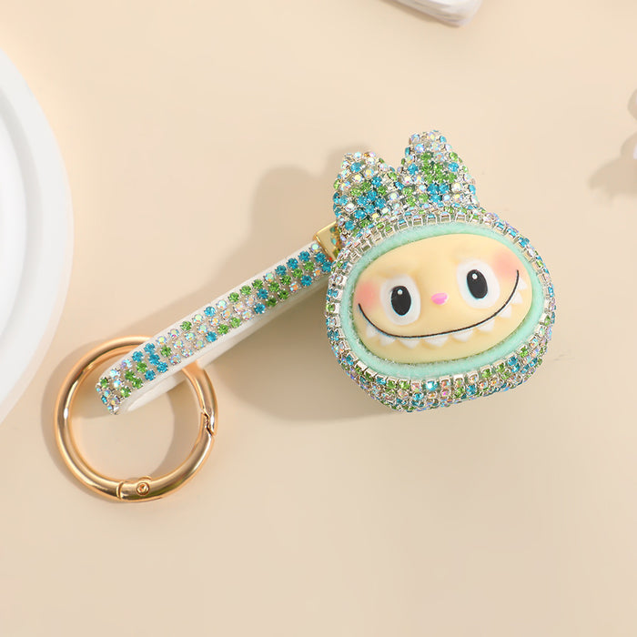 Wholesale DIY rhinestone cartoon doll keychain  Q-version toy key ring