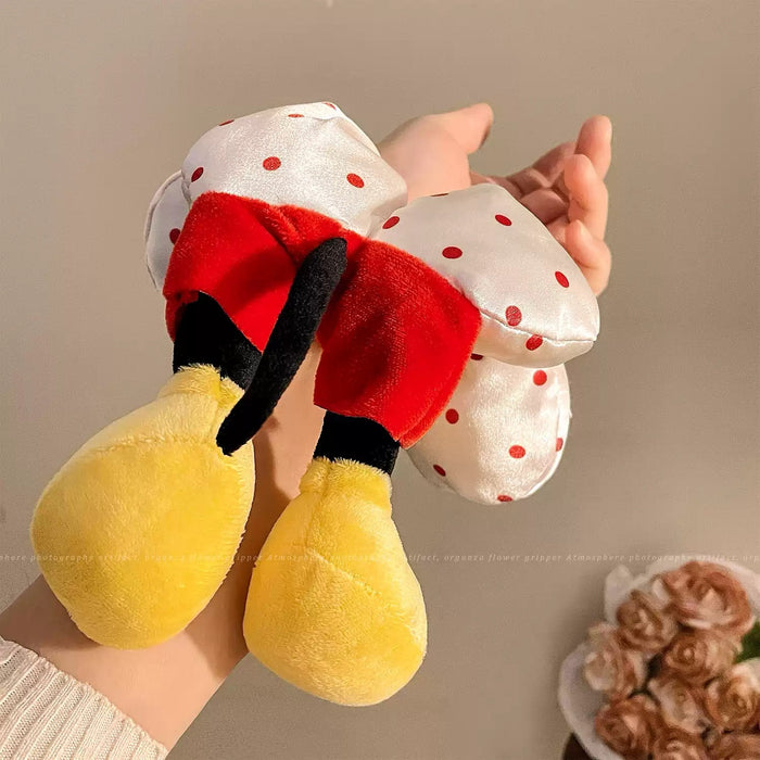 Wholesale Cute red polka dot plush scrunchie hair scrunchies