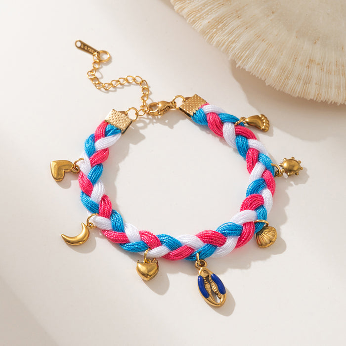 Wholesale 2pcs Stainless Steel Pet Paw Print Bracelet