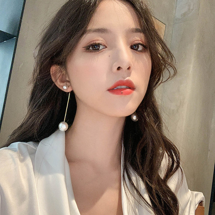 Wholesale Fairy Pearl Earrings Women's Fashion Pendant Long Earrings