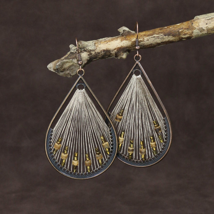 Wholesale Bohemian Tassel Long Dangle Earrings Set Mixed Material Jewelry Accessory Boutique Resale