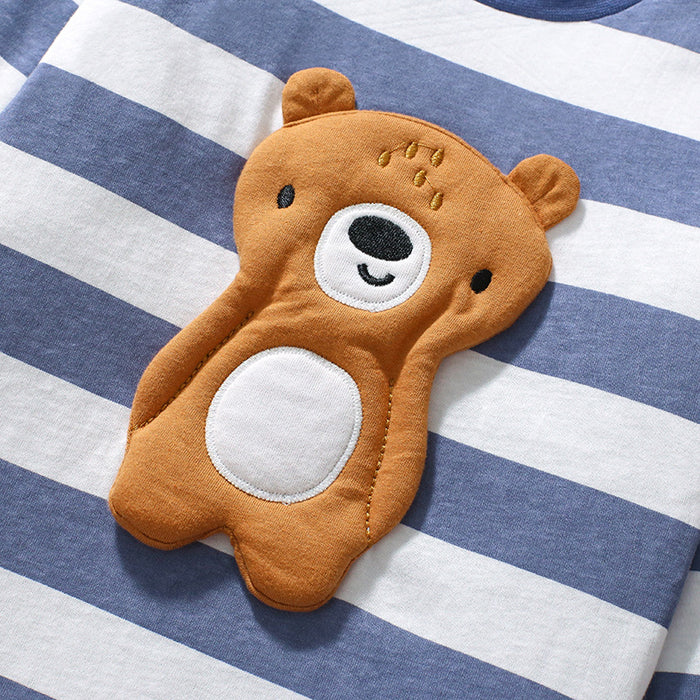 Wholesale Autumn Children's Tops Cute Bear Cotton T-shirt JDC-CTS-BST039