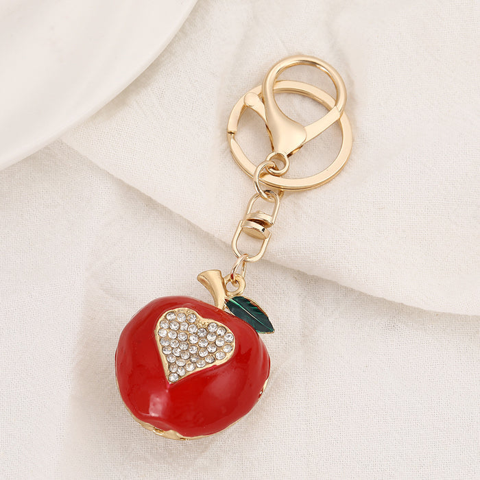 Wholesale Fruit Shaped Metal Keychain Decorative Bag Charm MOQ≥2