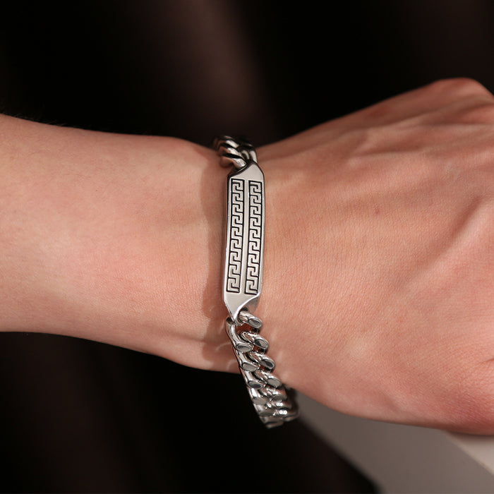Wholesale Stainless steel bracelet with fashionable and simple temperament, personalized retro titanium steel bracelet