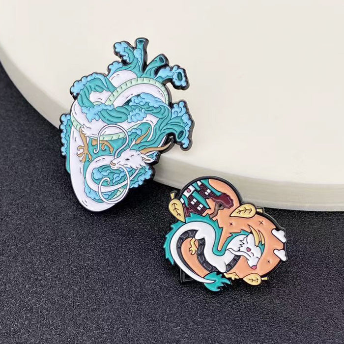 Wholesale Cartoon Blue Heart Enamel Brooch Zinc Alloy Fashion Pin Resale Decorative Accessory MOQ≥2