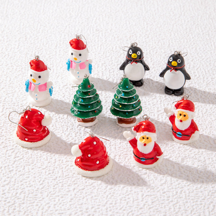 Wholesale Christmas Santa Penguin Earring Set Fashion Accessory Gift MOQ≥2