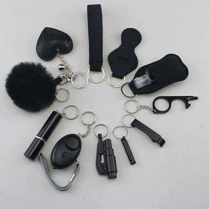 Wholesale Multifunctional Plush Diamond Heart 5-piece Keychain 12-piece Set JDC-KC-TouMS038