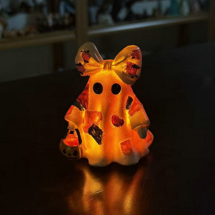 Wholesale Stylish Patchwork Ghost Resin Figurine  Decor Country Style Mantel Shelf Accent And Everyday Gift