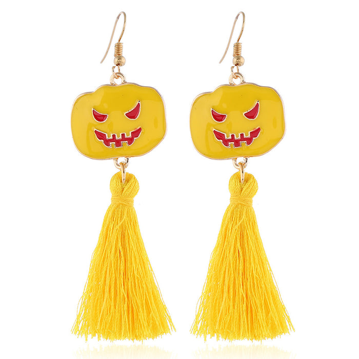 Wholesale Halloween Series Skull Spider Pumpkin Alloy Earrings JDC-ES-HengX006