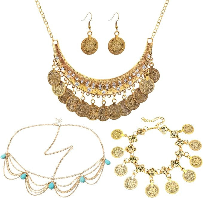 Wholesale Vintage necklaces, coins, collarbone chains, jewelry, film and television accessories