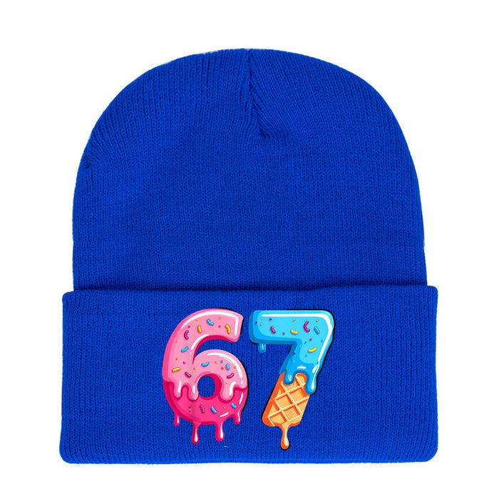 Wholesale Letter pattern knitted hat wool hat warm hat